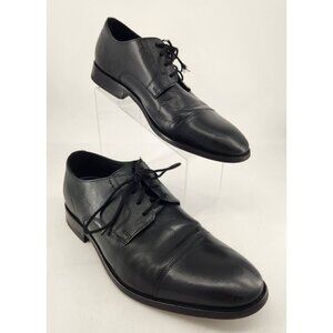 Bostonian Nantucket Dress Shoes Men's 10 W Wide Cap Toe Black Leather Oxford